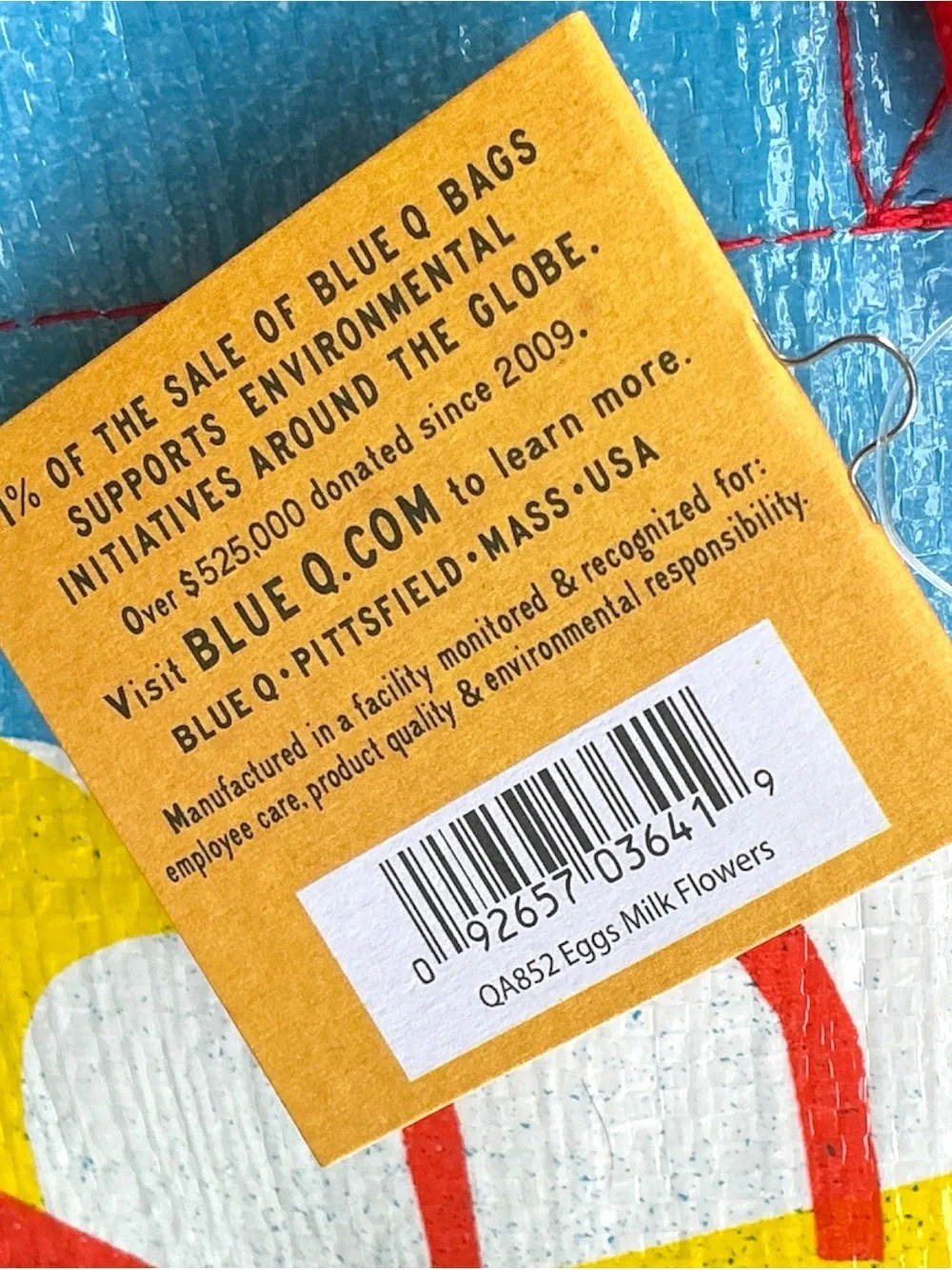 NWT Blue Q Grocery List Huge Market Shopper Beach Party Tote Recycled cheerful